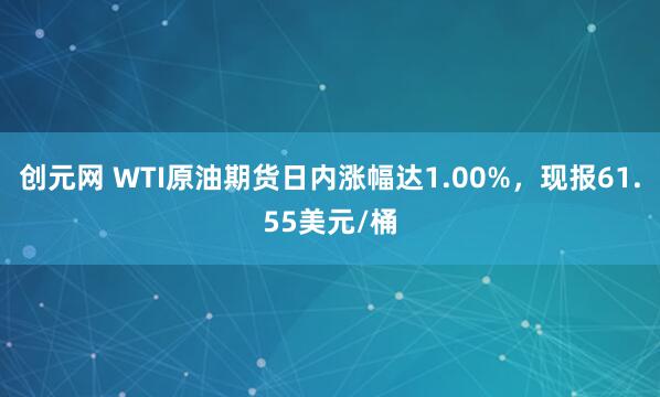 创元网 WTI原油期货日内涨幅达1.00%，现报61.55美元/桶
